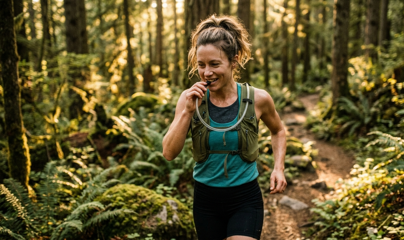 Trail runner en action